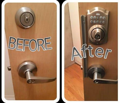 Keypad deadbolt and latch guard