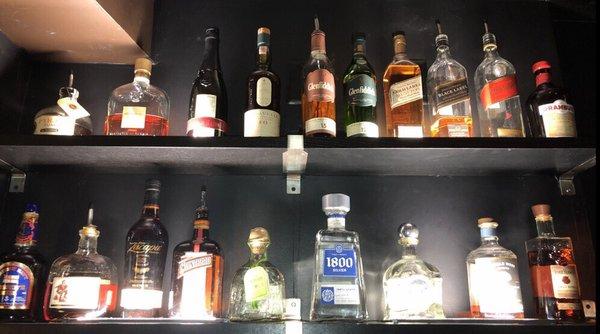 Top shelf rums, scotches, whiskeys, and tequilas