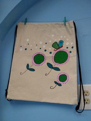 Flowers and butterly tote