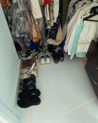 Organized and clean closet.