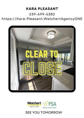 Clear to Close in Ft Myers, FL.  Real Estate.