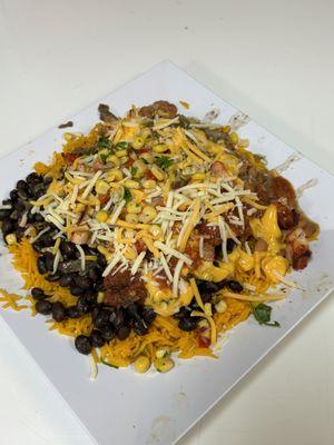 Halal Mexixan Burrito bowl 
chicken , lamb or steak available