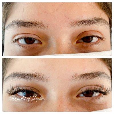 Classic (one by one) eyelash extensions full set