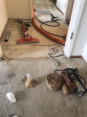 This job was a stretching.. Restoring Carpet back to its original form....