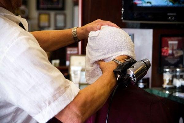 Experience a hot towel and a massager