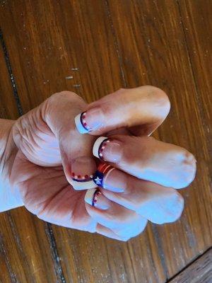 4th of July nails by Kim at Happy Nails.