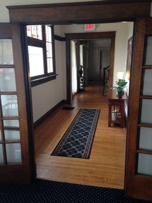 Hall from dining room to entry.