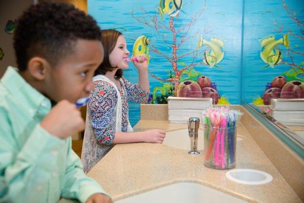 At our early orthodontic exams, we teach children how to properly care for their teeth!