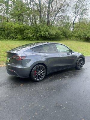 Tesla Model Y with ceramic coating