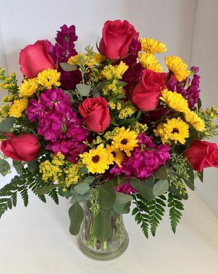 This is an example of one of our fresh floral arrangements.