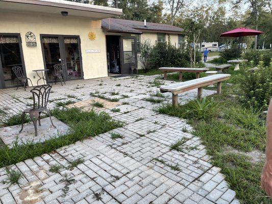 Patio near pool