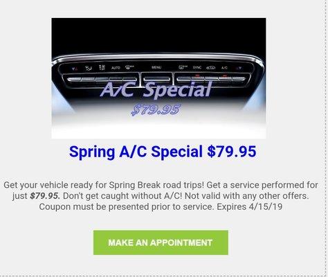 Don't delay, get your A/C serviced today!