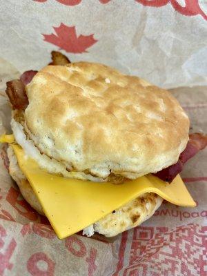 06.11.23 Bacon, Egg & Cheese Biscuit Breakfast Sandwich