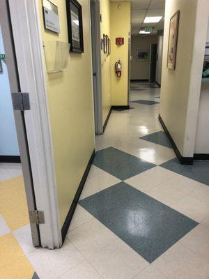 Hallway to exam room