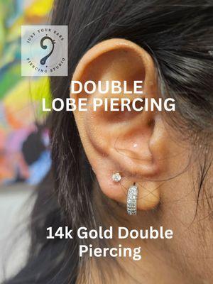 Second Lobe Piercing Upgrade  Sleek and safe, these 3mm 14k gold classic CZ's add sparkle and sophistication.