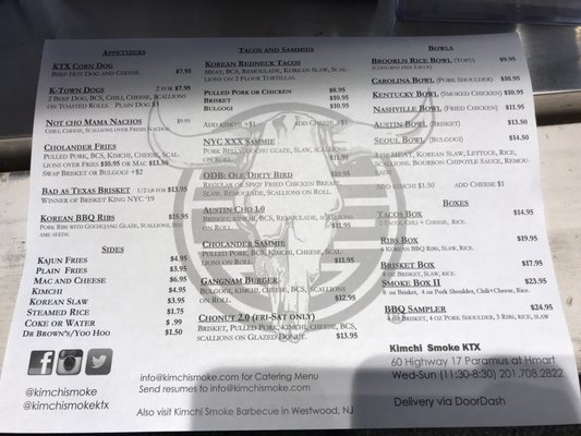 menu