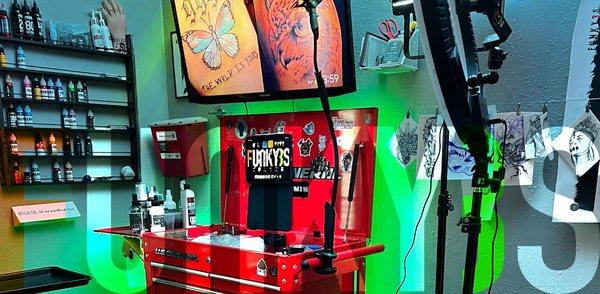 My Station at the tattoo shop. This is where the fun happens!