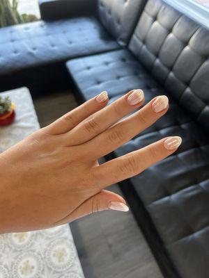 French tip with chrome manicure