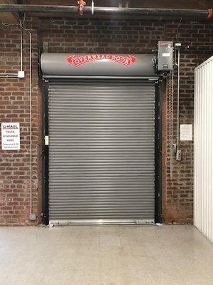 Automatic roll up door at the loading dock