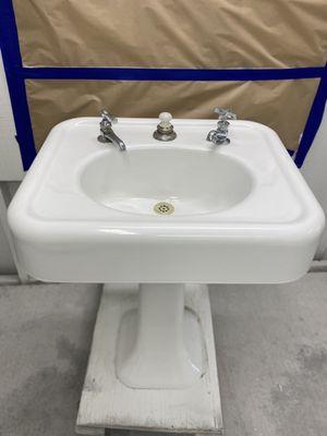 Pedestal sink refinished