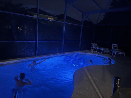 Night swimming in stitch magic villas private  pool