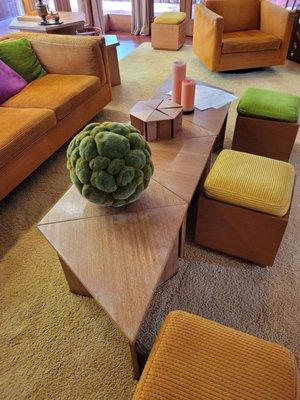 Convertible coffee table.