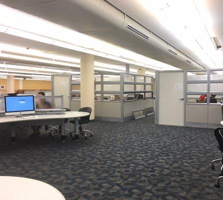 Small group study cubicle in computer lab