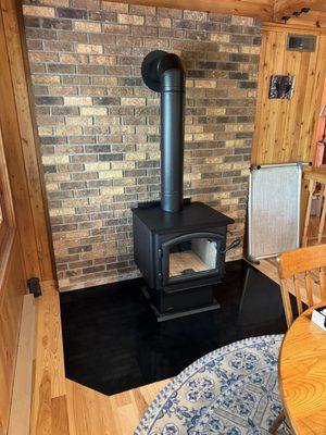 Modified floor - Tallarico Construction  Millennium Quadrafire stove - NW Stove & Fireplace.