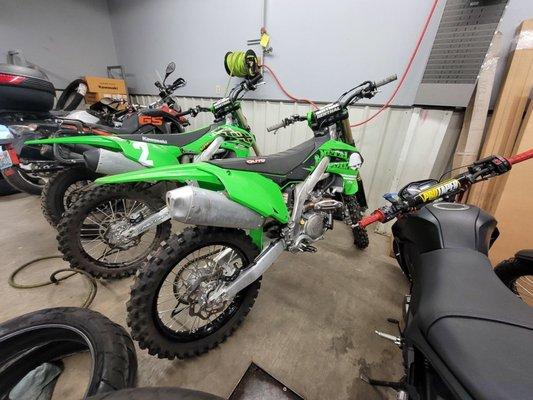 My bike pictured at the dealership with other bikes