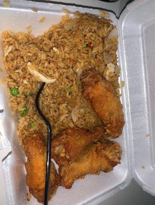 Fried chicken and rice