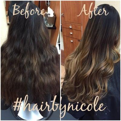 Balayage ombré done by stylist Nicole