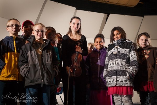 Kinga Augustyn with violin students