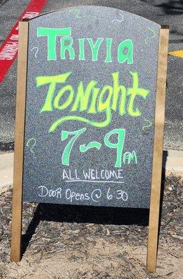 Join us tonight for trivia!
Starts at 7:00pm tonight.

Bring your friends and make a night of it!

See you there!