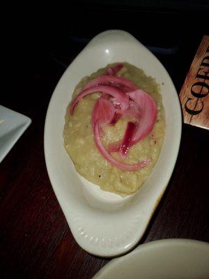 Mangu with onions