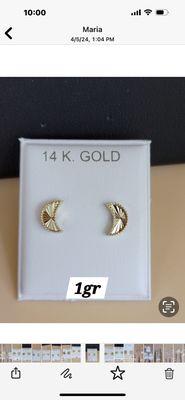 Gold moon earrings