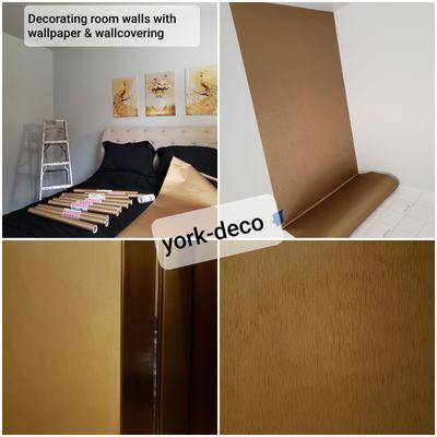 Room decorating with Metallic Gold wallpaper