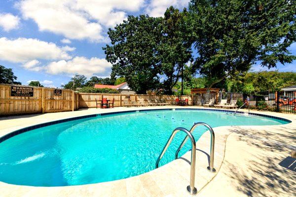 Poolside at the Markham Oaks apartments in Little Rock, Arkansas.