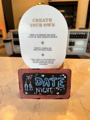 Our "Date Night" sign the staff made for us