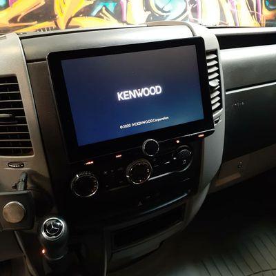 Kenwood 'halo' style 10" monitor in a Mercedes Sprinter conversion van