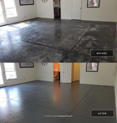 Before and After MACH ONE™ Epoxy Floors