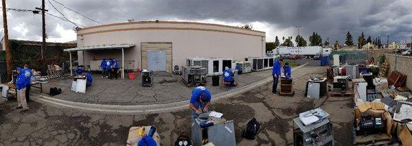 Our training yard on the east side of the building.