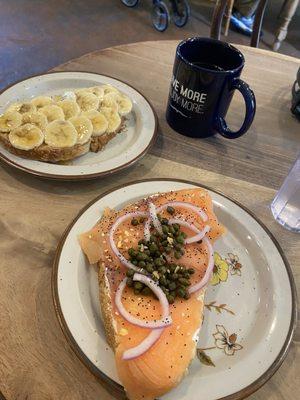 Salmon and banana toast