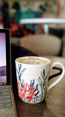 Rosemary ginger latte w/CBD and a comfy place to get some work done