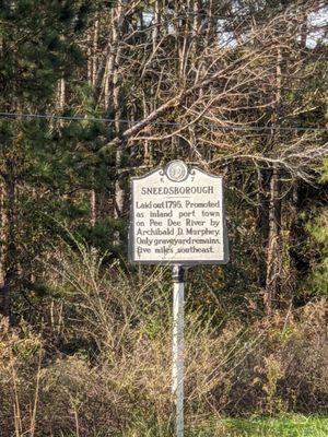 Sneedsborough Historical Marker, Wadesboro NC