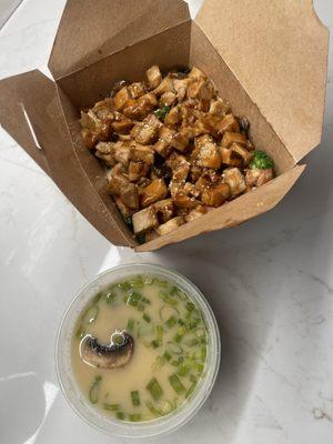 Chicken Teriyaki with Fried Rice and a side of Miso Soup