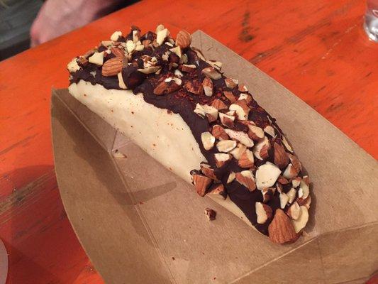 Homemade ice cream taco