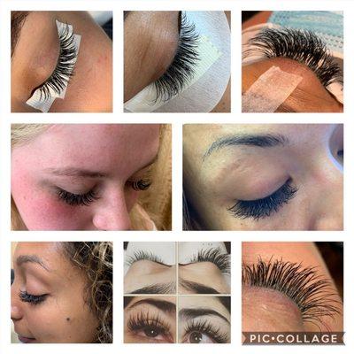 Different type of lashes extension that made.by C.J