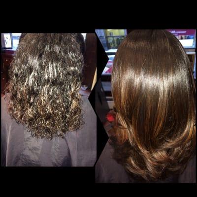 Before and after. natural hair to a blowout by Carla