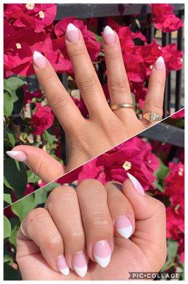 Pink & White nails