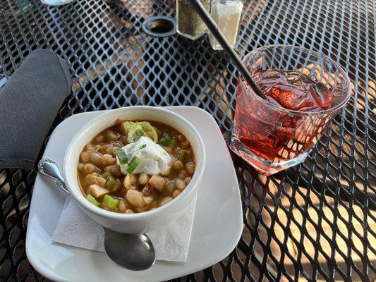 White Bean Chicken Chili Soup and Cocktail